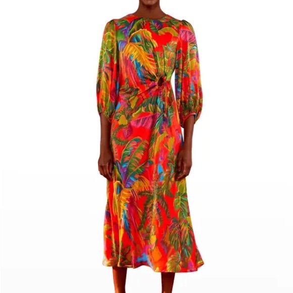 FARM Rio Vibrant Tropical Midi Dress - Picture 2 of 15